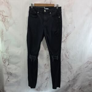 Good American Jeans Womens 8 29 Black Denim Good Legs Distressed Skinny